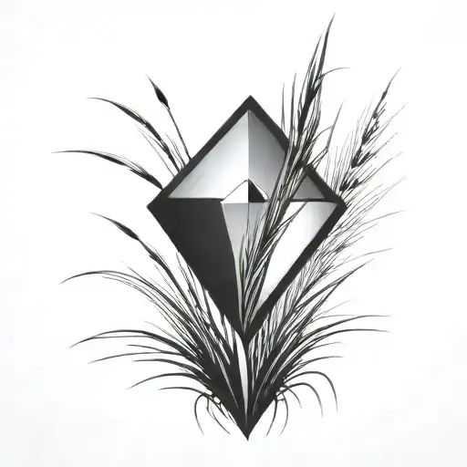 A Blade Of Grass With A Diamond On Top Of It