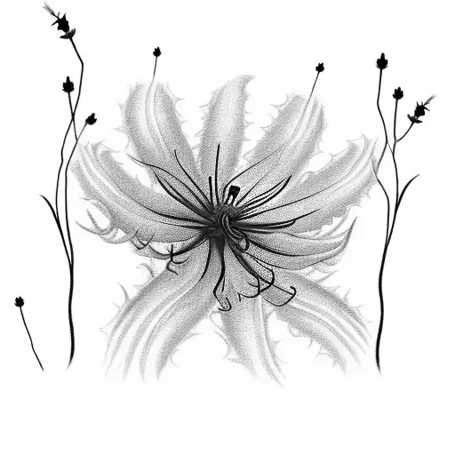 Red Spider Lily With A Date Next To It