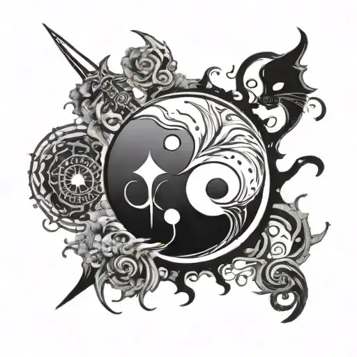 Impaled Yin Yang Symbol