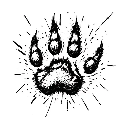 A Scratching Track With A Wolf Paw