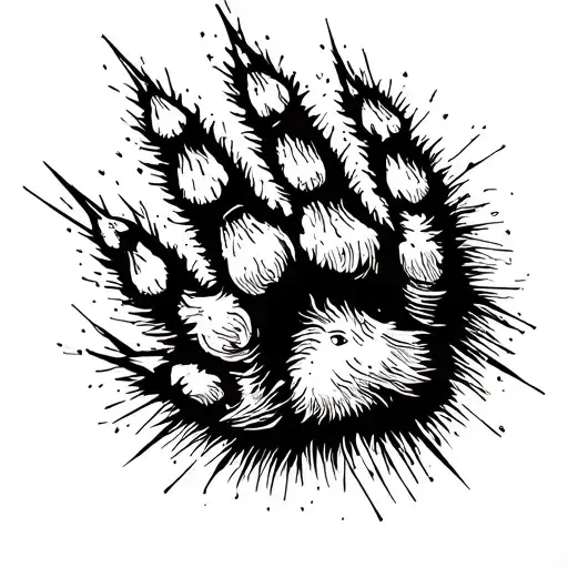 A Scratching Track With A Wolf Paw