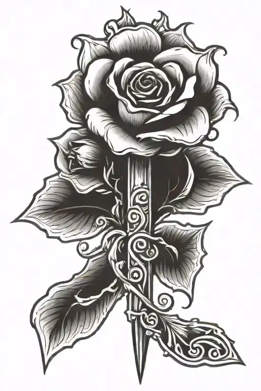 Cross With Rose
