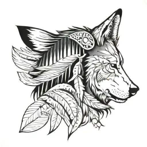 Indian Head And Wolf