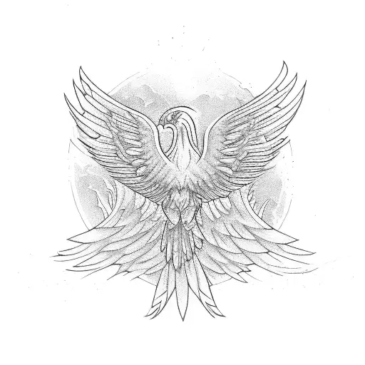 Phoenix Over City Skyline