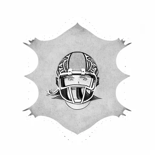 American Football Player Holding Helmet