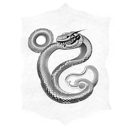 A Traditional Japanese Snake Wrapped Around A Web Design Tool