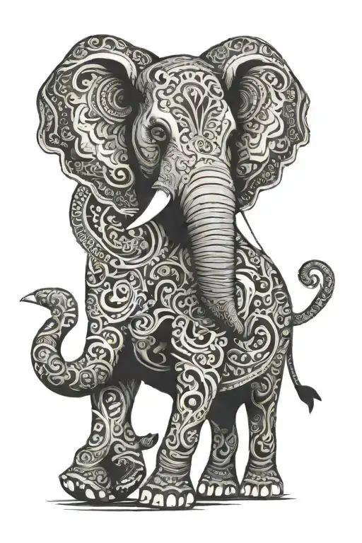 Elephant With Trunk Up