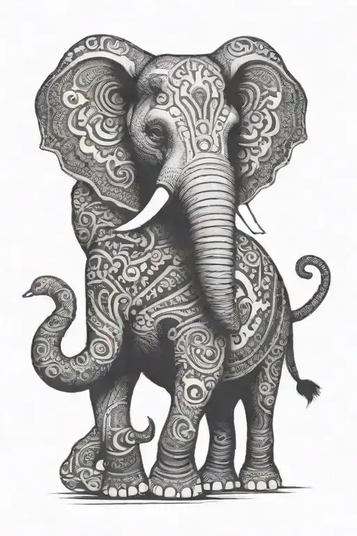 Elephant With Trunk Up
