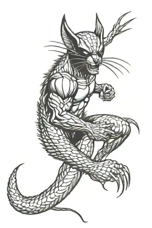 Wolverine Animal Fighting Snake Wrapped