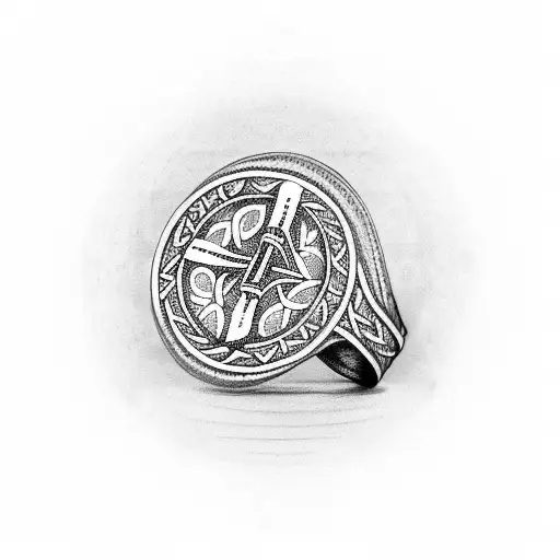 Viking Ring With Nordic Runes