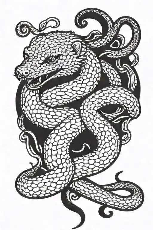 Mongoose Fighting A Snake