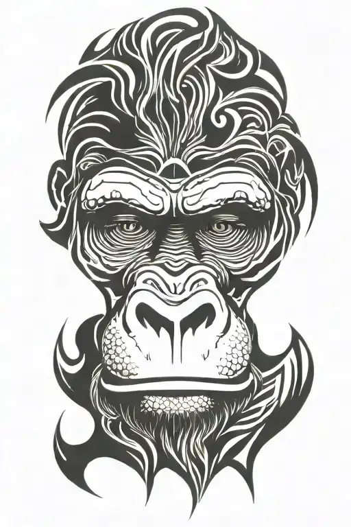 Tribal Gorilla Face