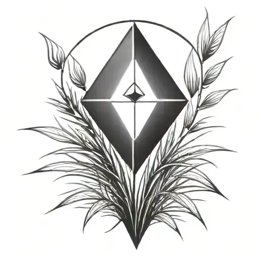 A Blade Of Grass With A Diamond On Top Of It