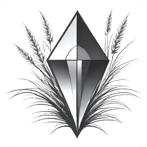 A Blade Of Grass With A Diamond On Top Of It