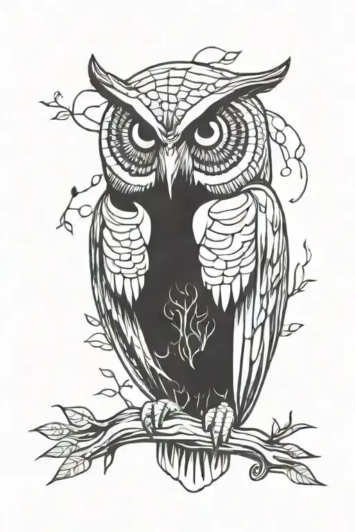 Owl And Background