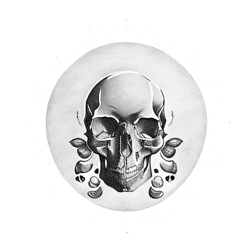 Car Whit A Backround Of Skulls