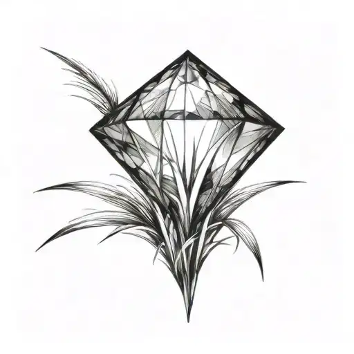 A Diamond Balancing On Top Of A Single Blade Of Grass