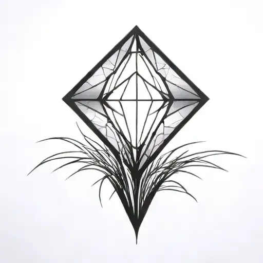 A Diamond Balancing On Top Of A Single Blade Of Grass