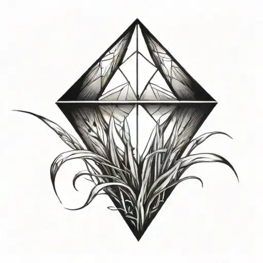 A Diamond Growing Out The Top Of A Piece Of Grass