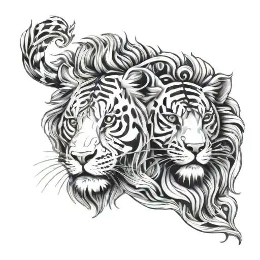 Lion And Tiger Full Sleeves