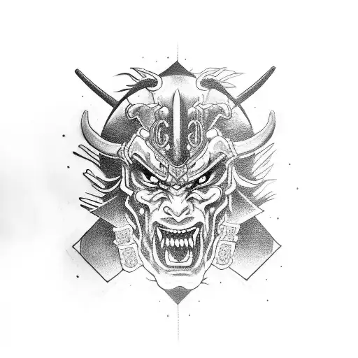 Samurai Shacking Hands With A Demon