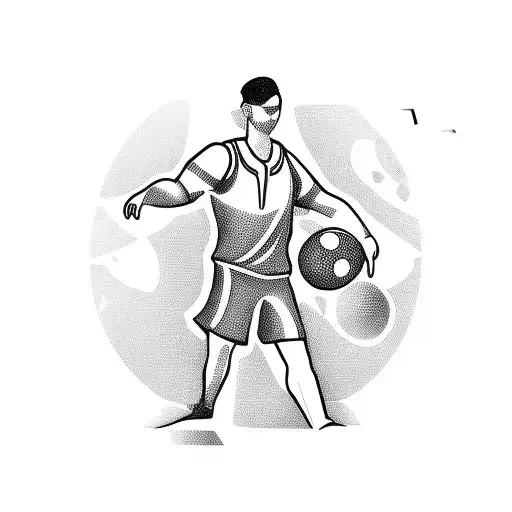 A Futuristic 3D Design Of A Handball Player In Action