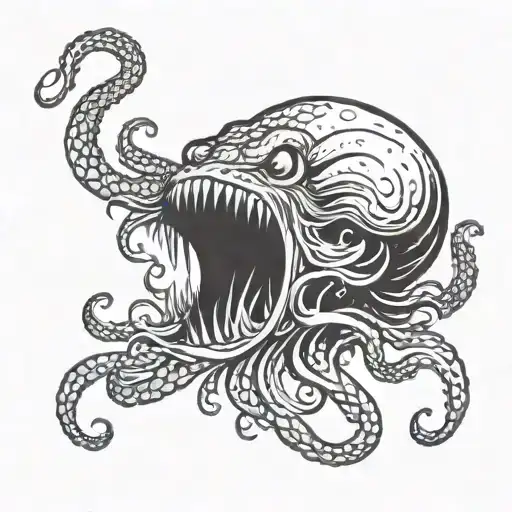 Kraken Red Angry Face