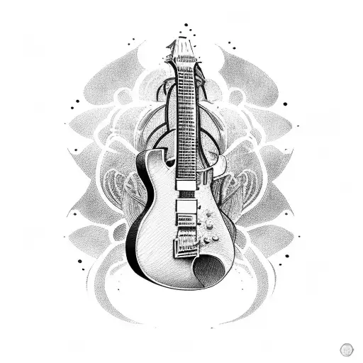 A Guitar Merging With A Paintbrush