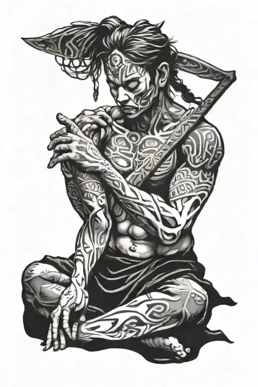 Broken Warrior Meditating