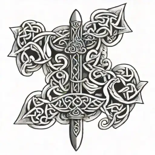 Celtic Sword Celtic Knot Intertwined