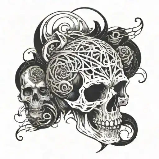 An Abstract Representation Of The Concept Of Death Intertwined With Elements Of Horror