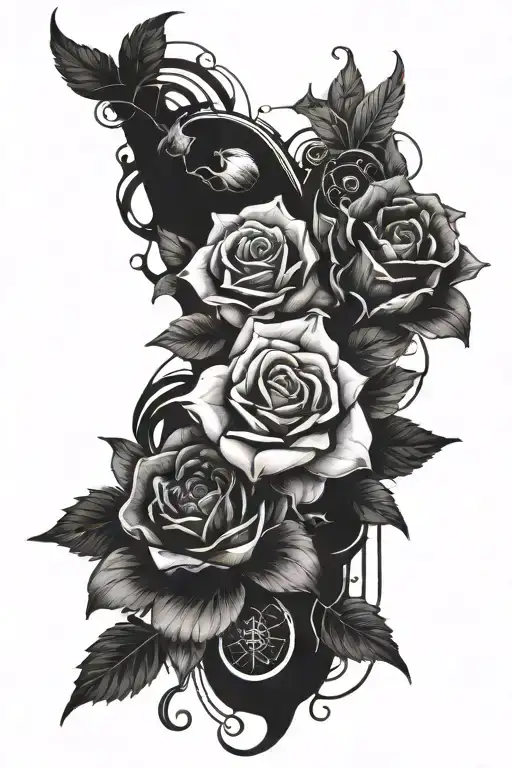 Cover Art Dark Tattoo Design Incorporating Elements