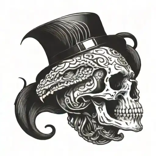 A Skull Wearing A Harley Davidson Helmet Surrounded By Snakes