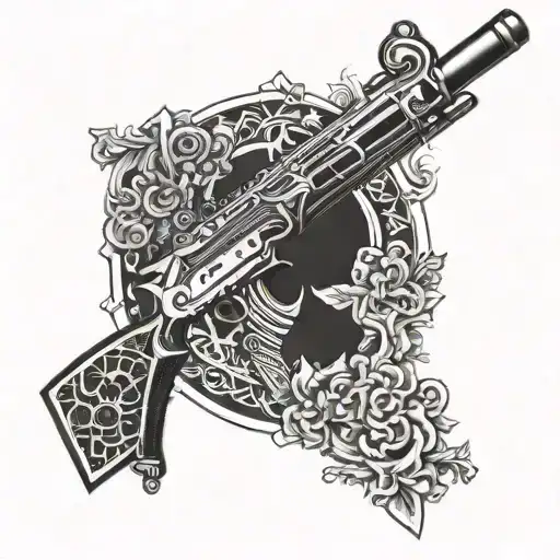 Sword Pen And M4 Rifle