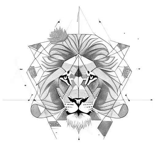 Incorporate A Lion With A Geometric Pattern
