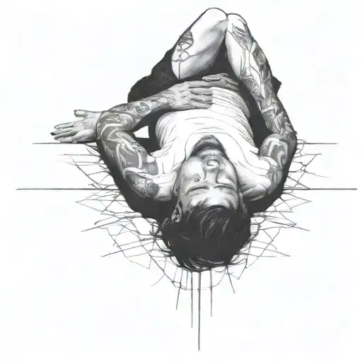 A Sad Person Laying On The Floor