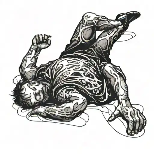 A Sad Person Laying On The Floor