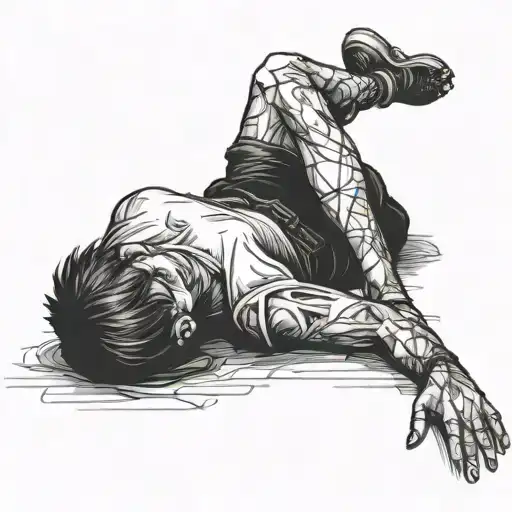 A Sad Person Laying On The Floor