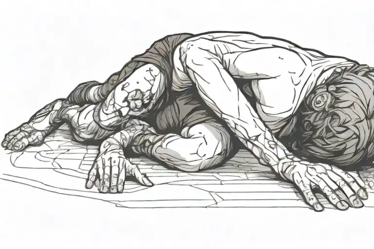 A Sad Person Laying On The Floor