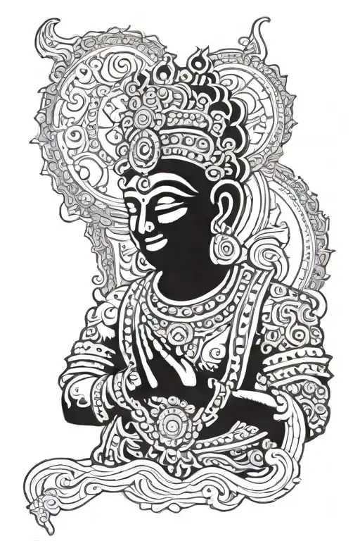 Hindu God With Hindu Text
