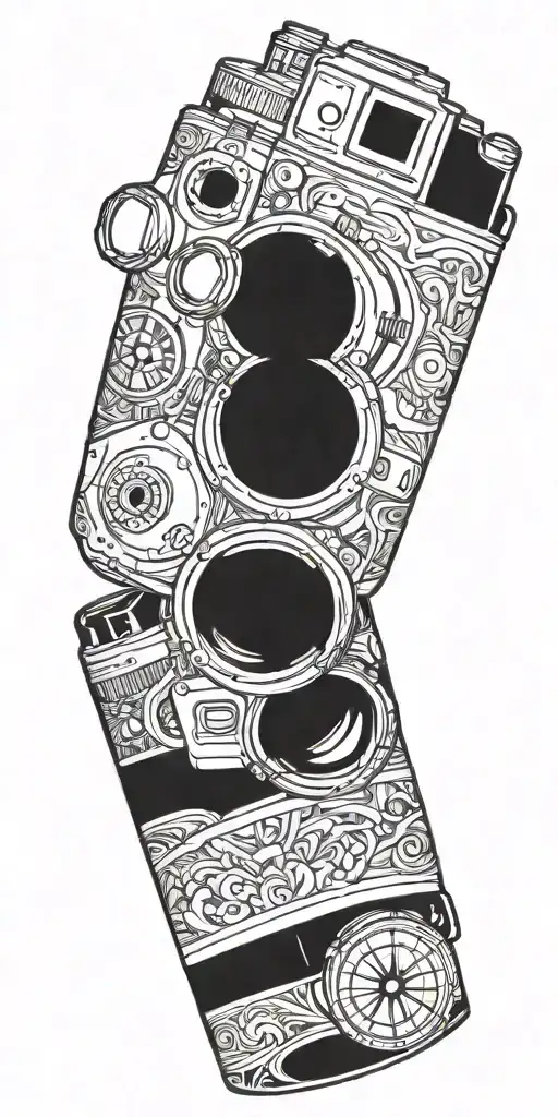 Camera With A Compass Intertwined