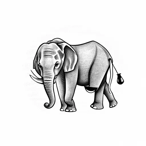 Elephant With Clock And Rosary