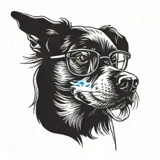 Dog With Glasses And Cigarette Seductive Look