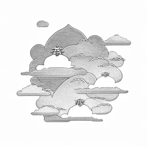 Japanese Clouds With A Samurai