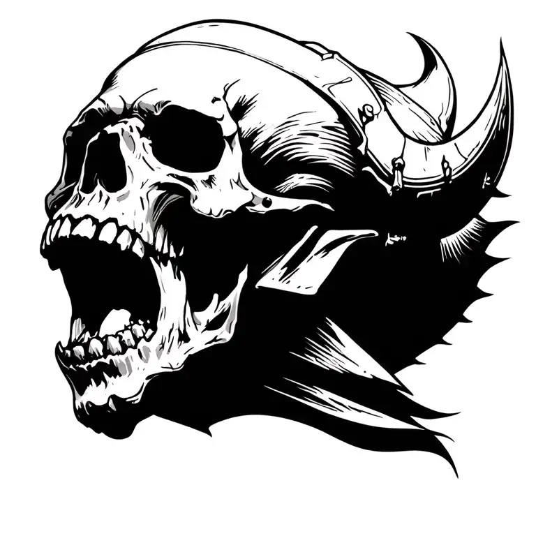 Viking Skull Screaming