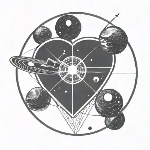 A Satellite Shaped Like A Love Heart In Space Enshrouded By A Circle