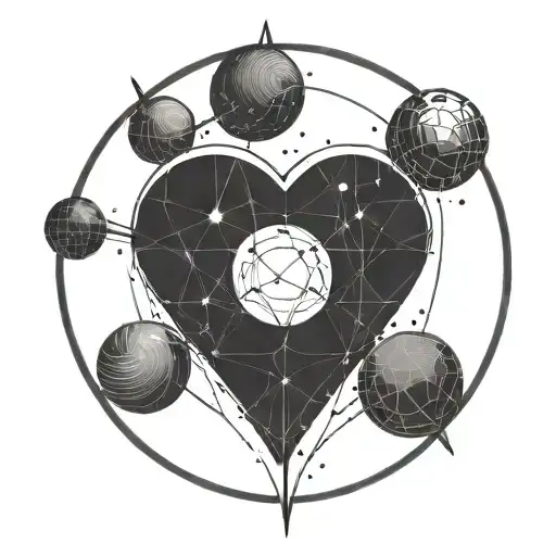 A Satellite Shaped Like A Love Heart In Space Enshrouded By A Circle