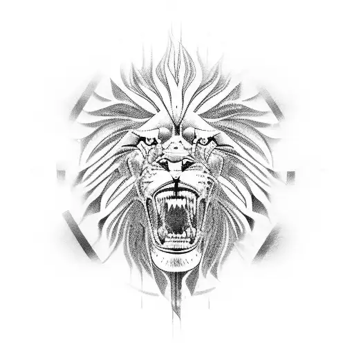 Biomechanical Lion Performing A Jiu-jitsu Move