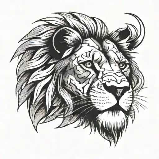 A Angry Lion Watchin A Cat Sitting