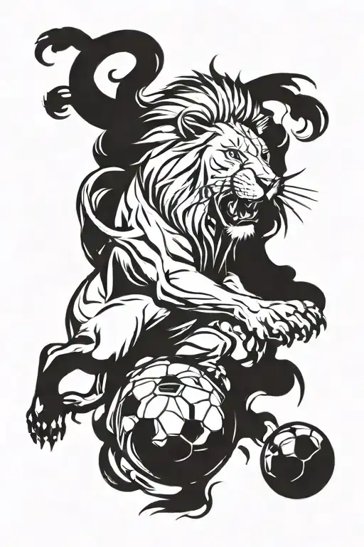 Soccer And Lion Roaring
